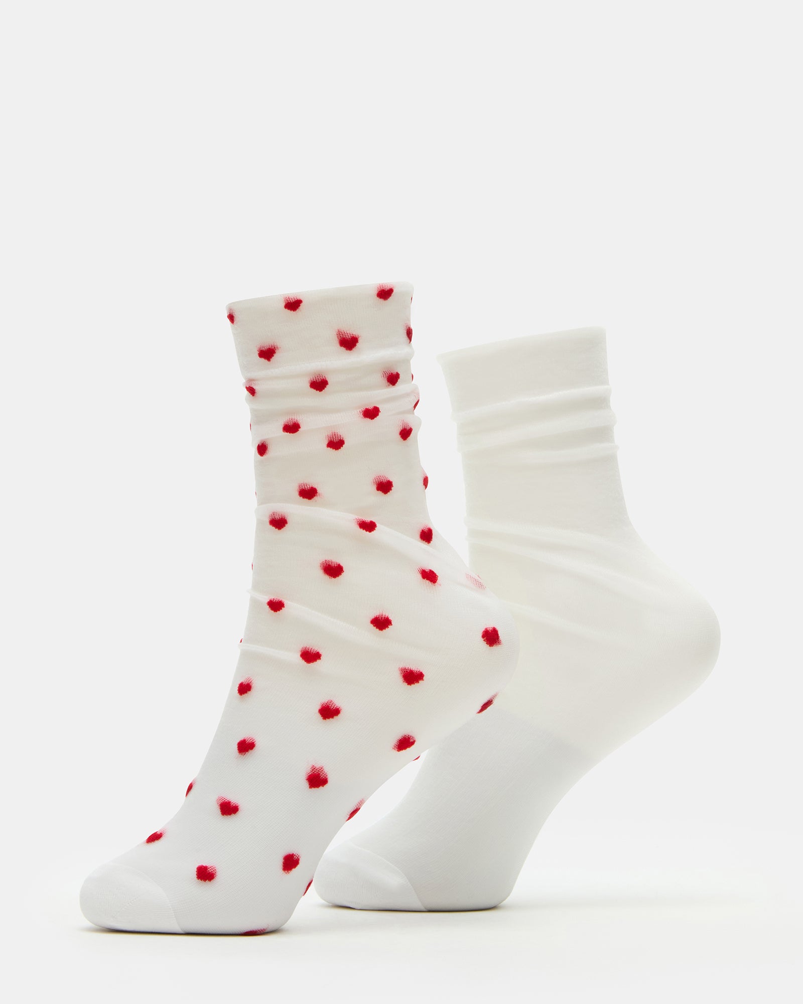 2 PACK HEART SOCKS SHEER WHITE、mySite、gtrtttuynbv