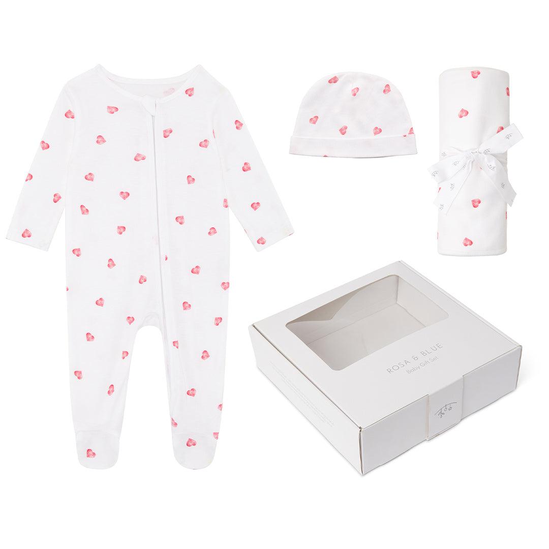  Rosa & Blue Baby Gift Set - Pink Heart、mySite、merchandisen