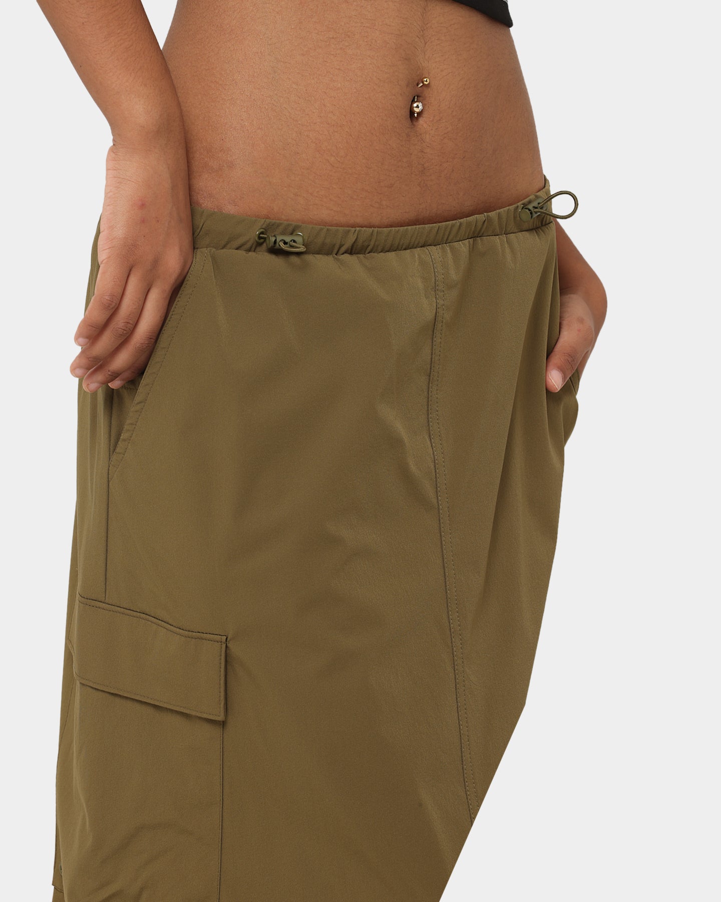 MNML Women's Parachute Maxi Skirt Khaki、mySite、zt4zffjzw