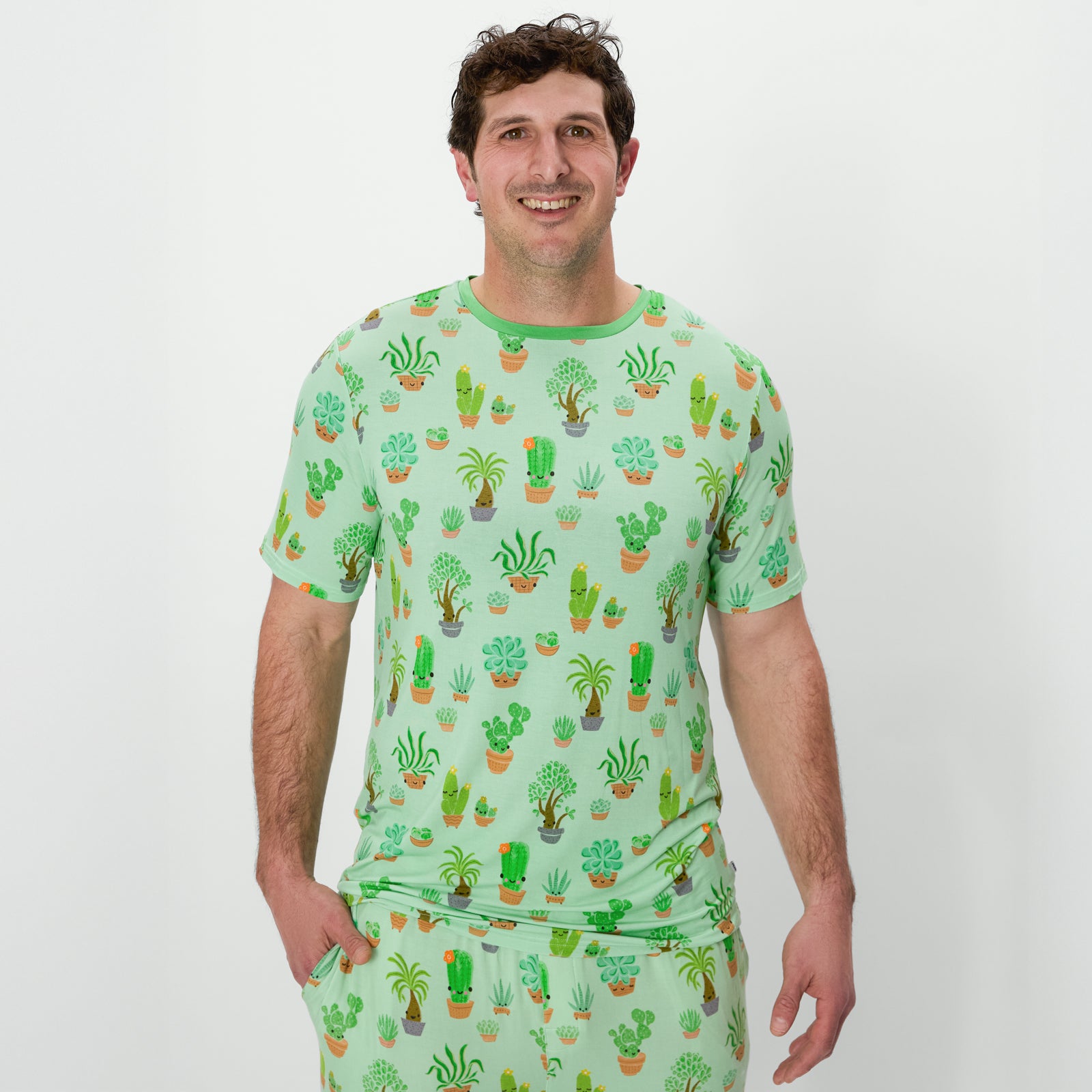 Succulent Love Men's Short Sleeve Pajama Top、mySite、g9winljtr