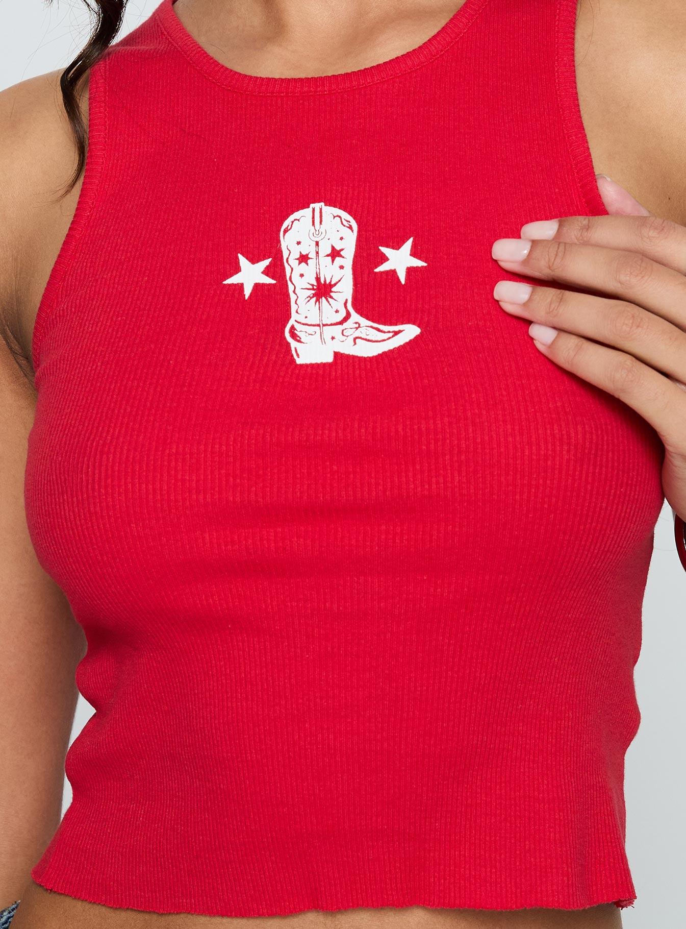 Boot Scootin Graphic Tank Top Red、mySite、solidvoid