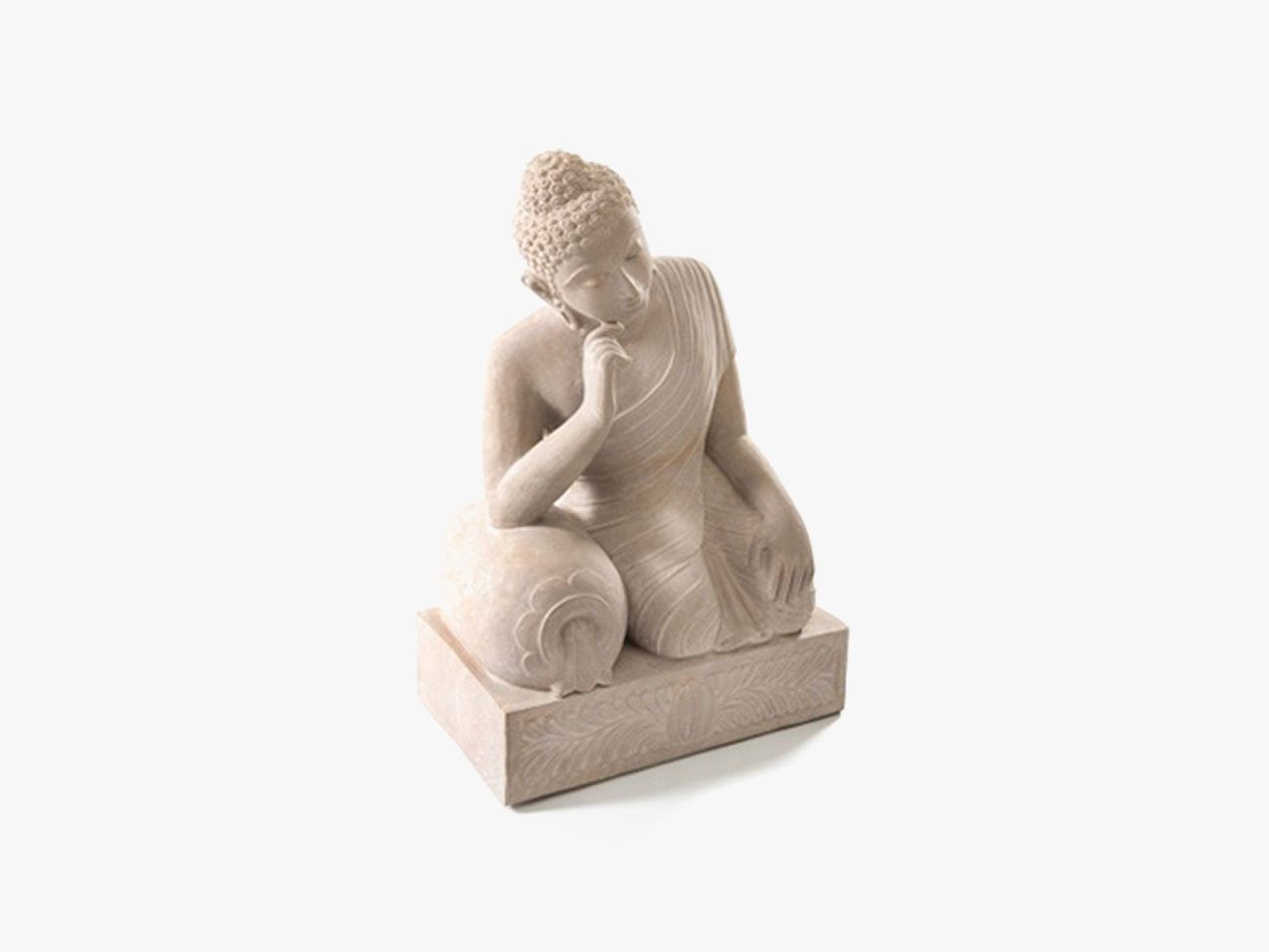 Contemplating Buddha - Sandstone (Large, 80cm)、mySite、topwebapps
