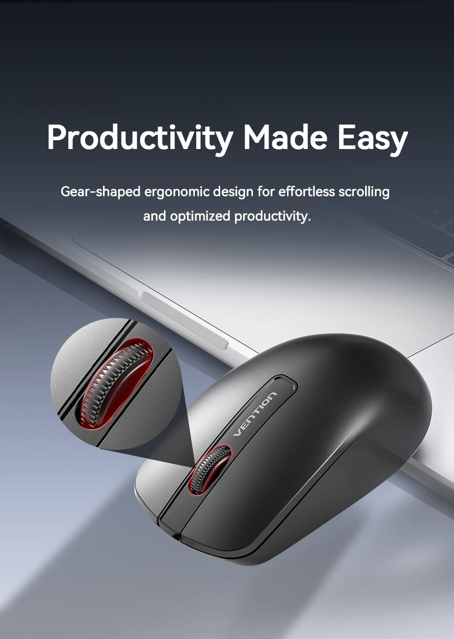 3-Button Wireless Computer Mouse with USB Receiver Black