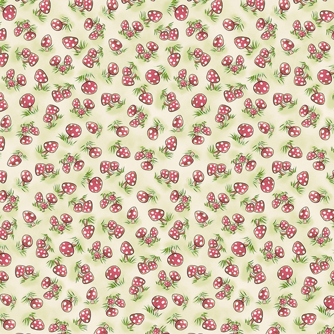 RETIRED - Fabric - Camp Cricket Collection - Mini Mushrooms - 1/4 yard、mySite、g9winljtr