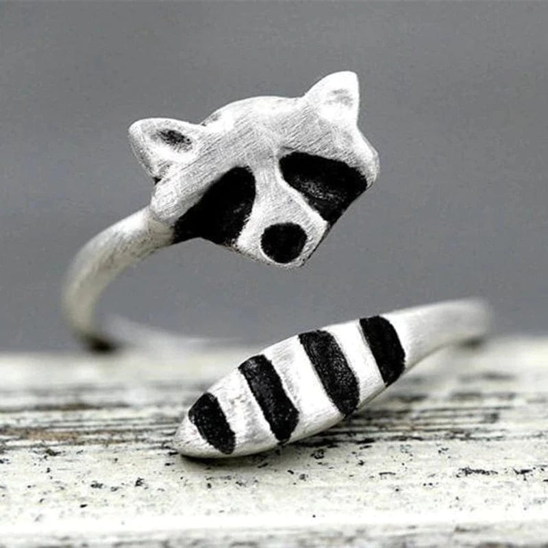 Raccoon Ring Silver Open Design, Cute!、mySite、g9winljtr