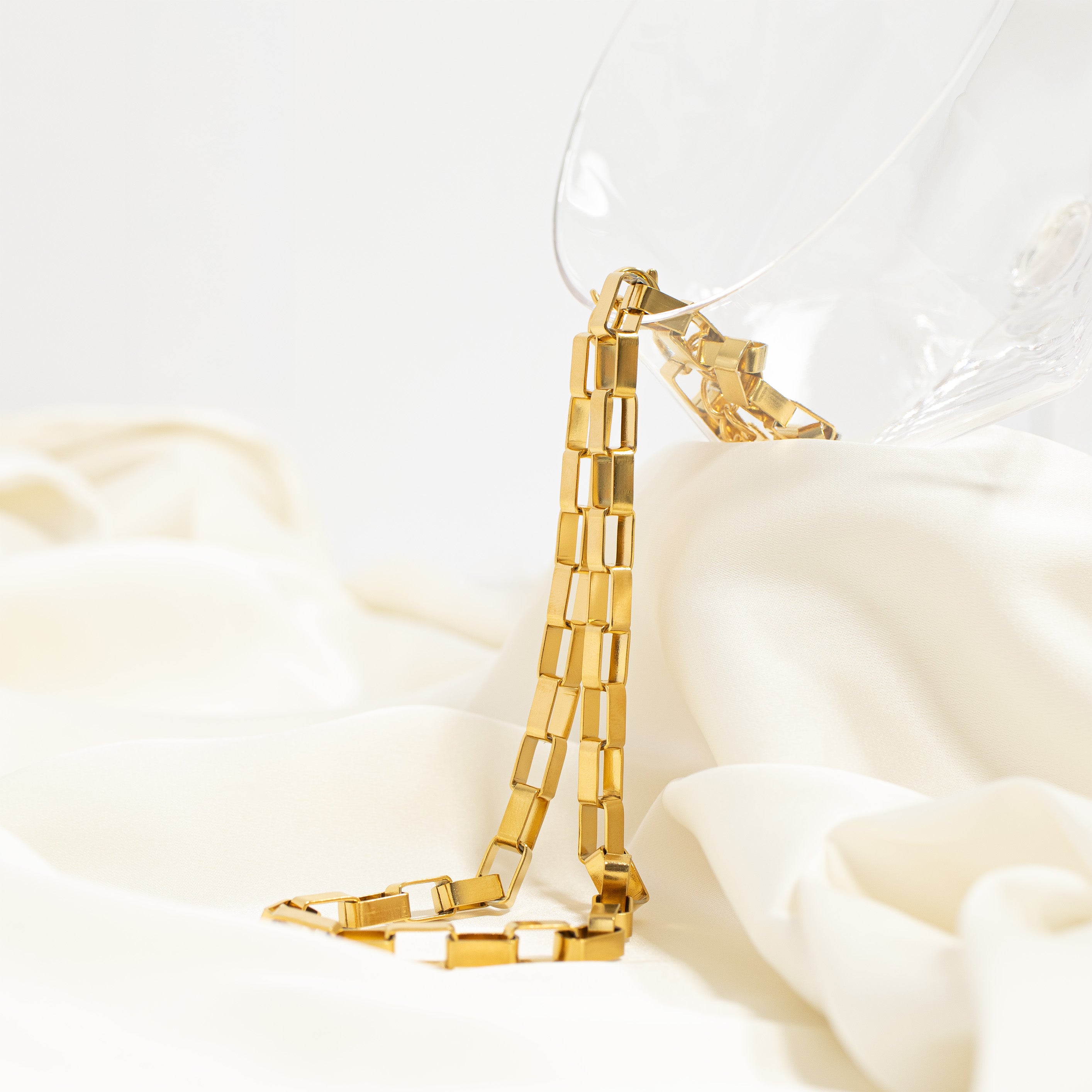 18K Gold PVD Stainless Steel Thick Paperclip Chain Necklace / CHN0105、mySite、dreamappss