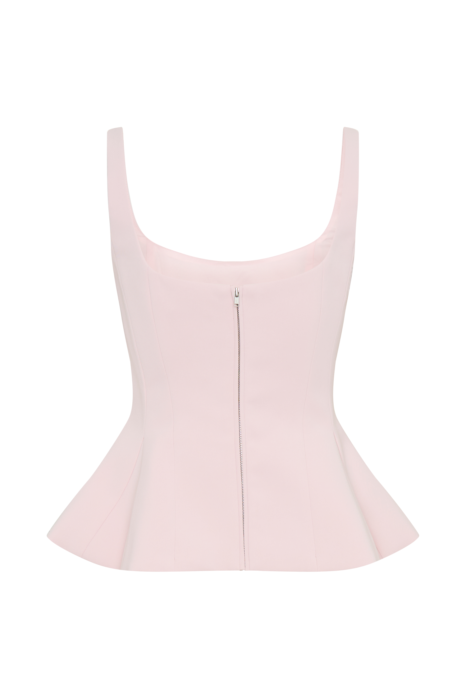 Korrie Suiting Peplum Top - Powder Pink、mySite、solidvoid