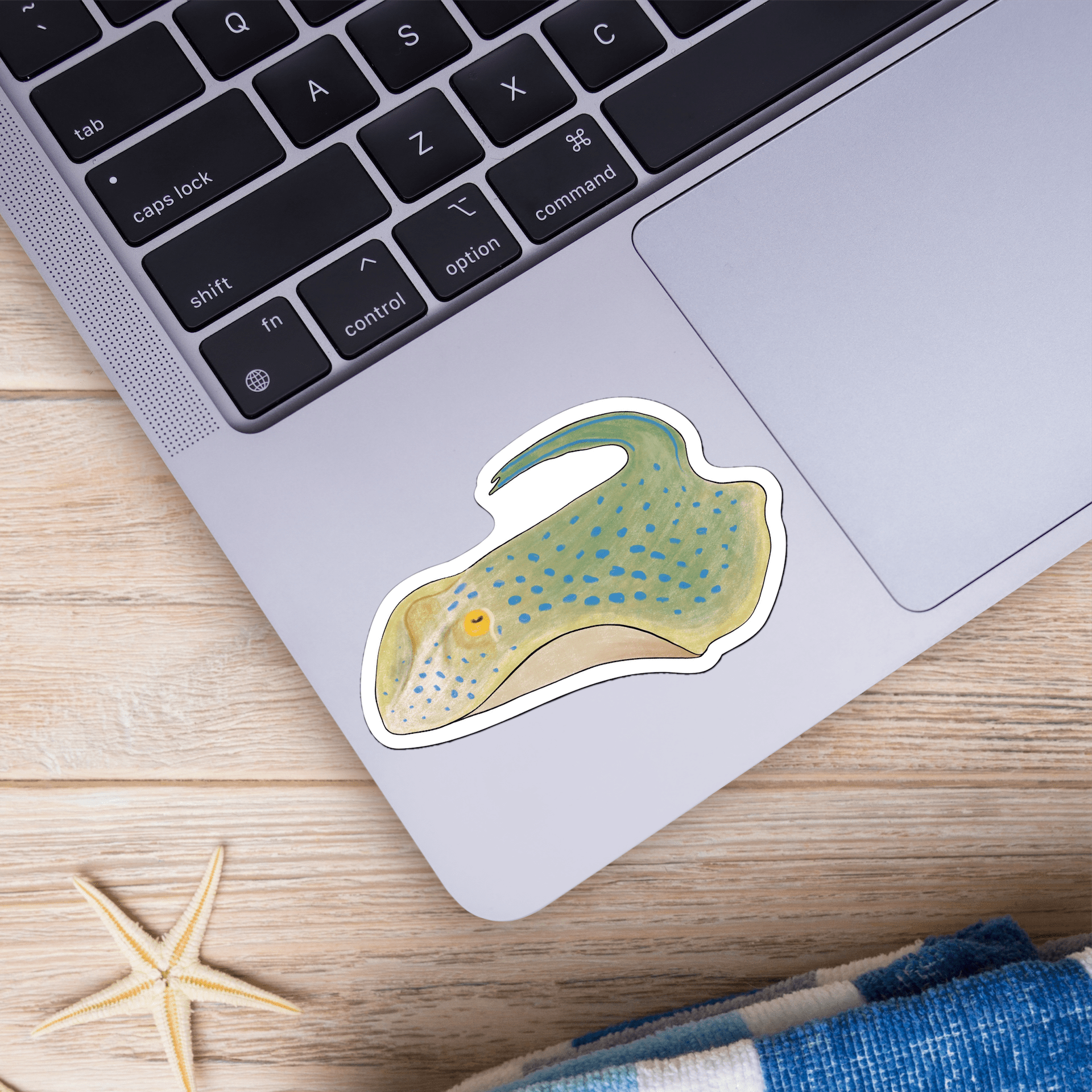  Blue Spotted Manta Ray Sticker、mySite、ghnorth