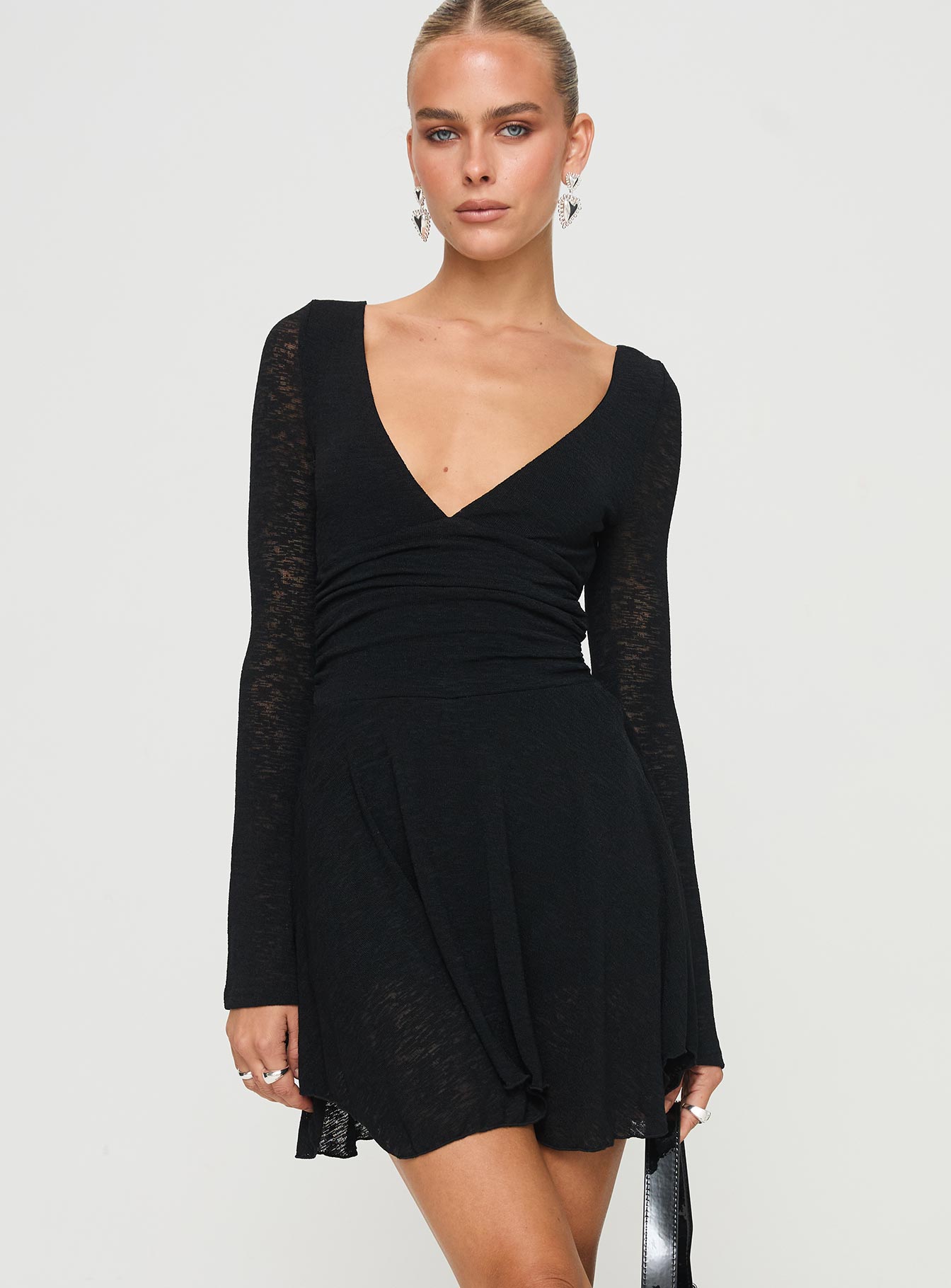 Nautia Long Sleeve Romper Black、mySite、solidvoid