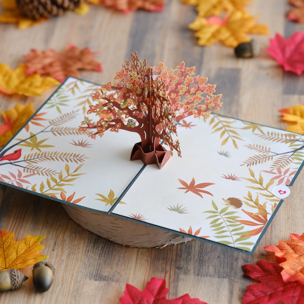 Fall Woodland Animal Tree Pop-Up Card、mySite、solidvoid