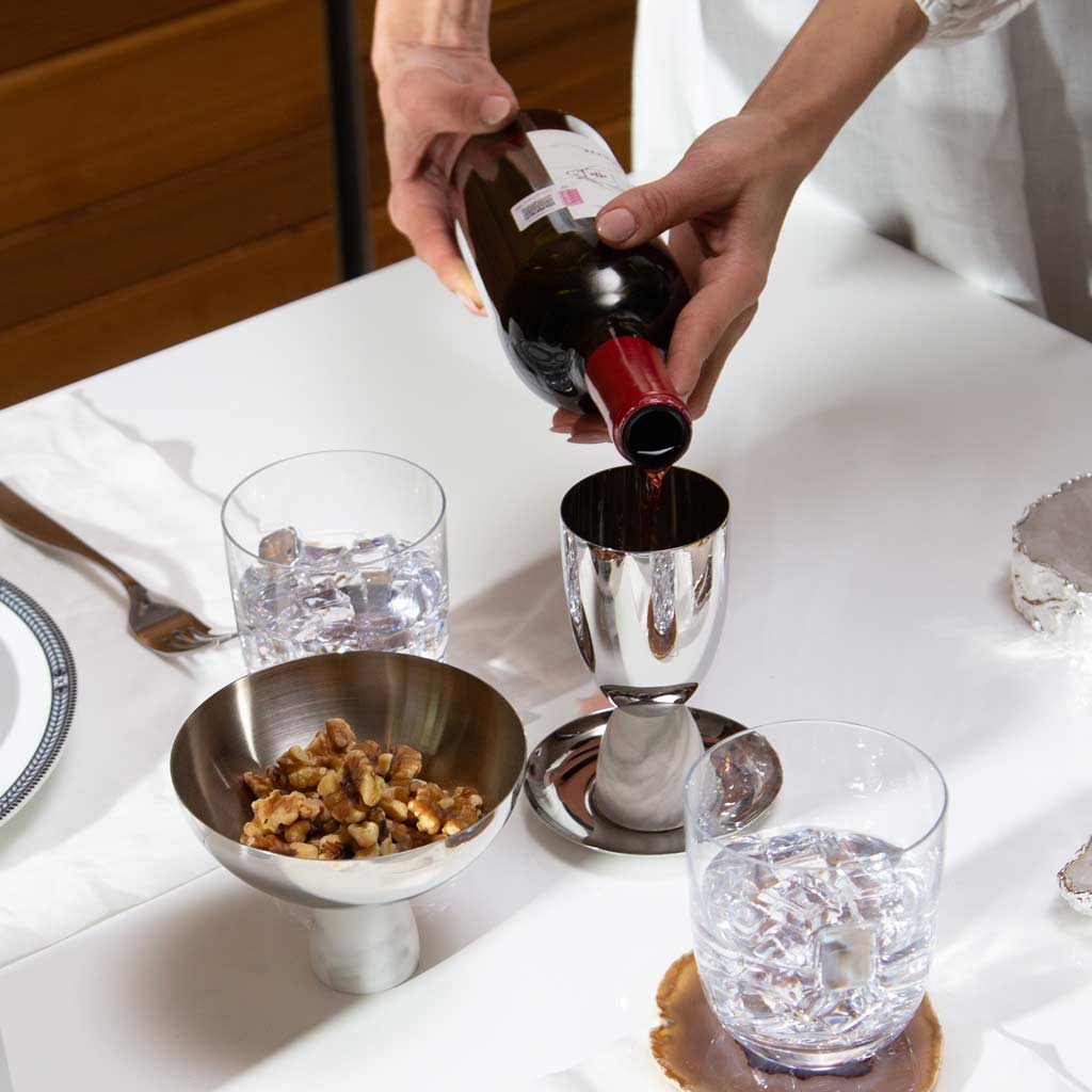 Coluna Marble Kiddush Cup by Anna New York - Silver、mySite、topwebapps