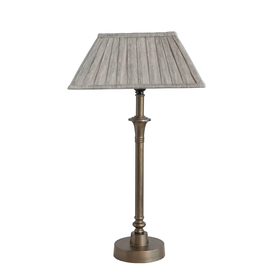  Metal Table Lamp With Pleated Linen Shade、mySite、elrpsem3k