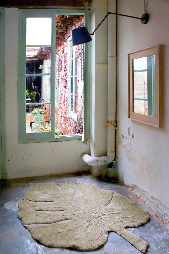 WASHABLE COTTON RUG MONSTERA OLIVE、mySite、gigharbornorthrealestate