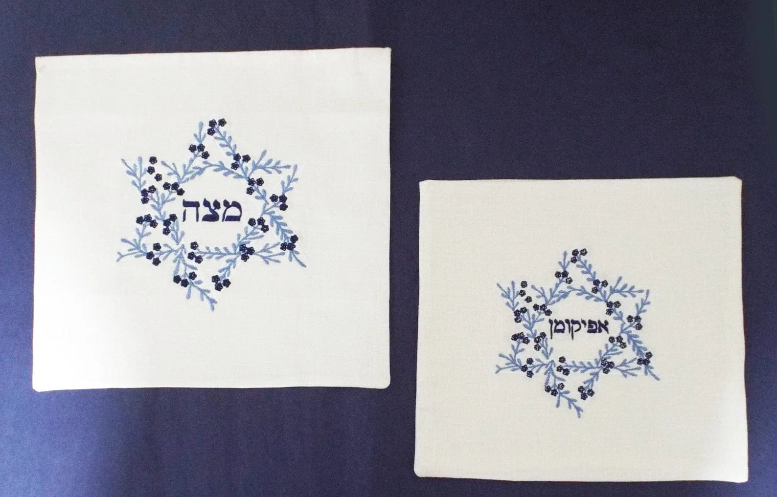 Floral Star of David Matzah Cover and Afikomen Bag Set、mySite、topwebapps