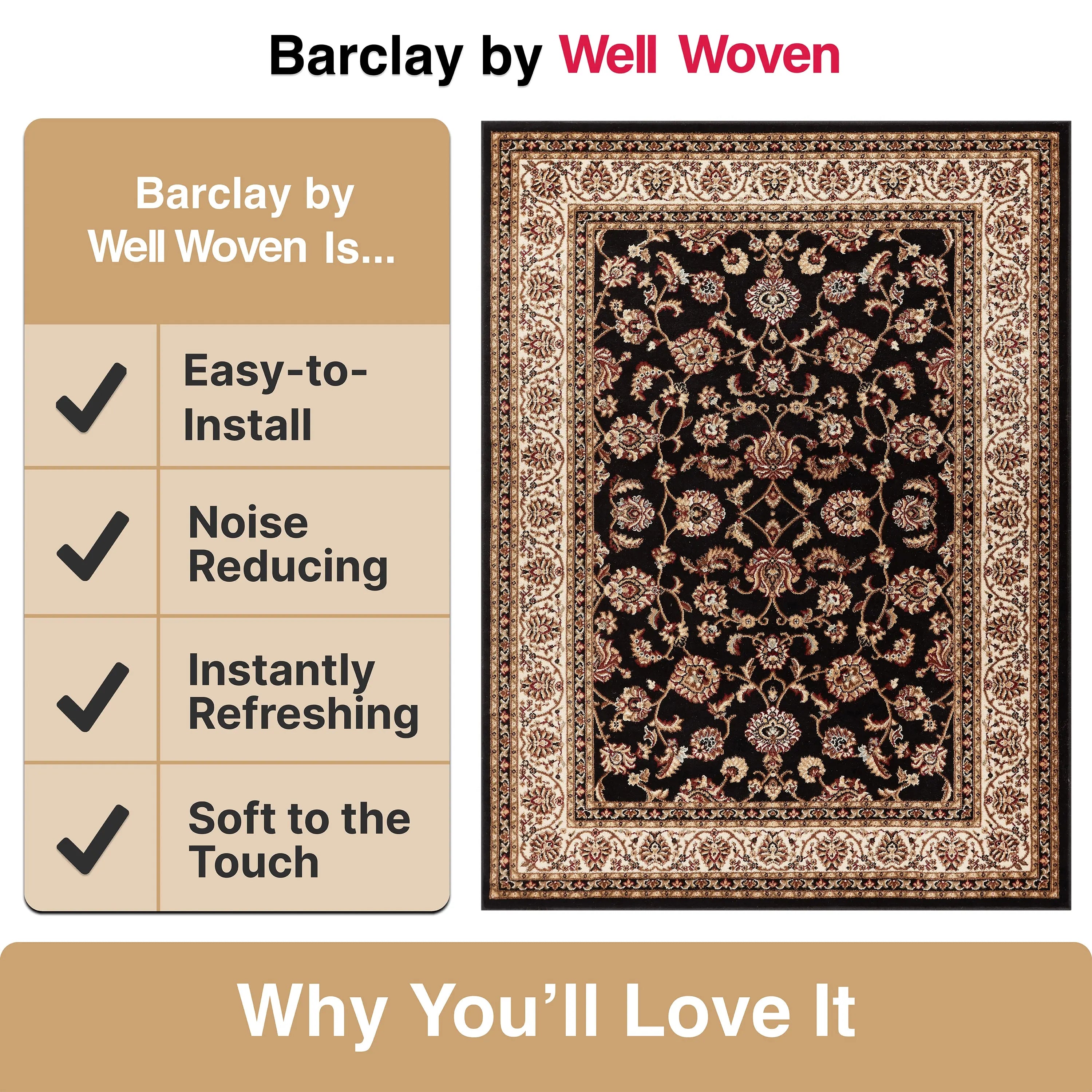 Sarouk Black Traditional Rug、mySite、gigharbornorthrealestate