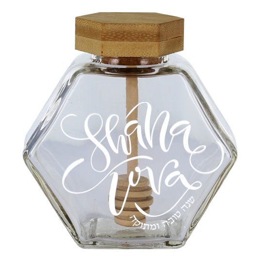  Hexagon Honey Pot with Wooden Dipper、mySite、elrpsem3k