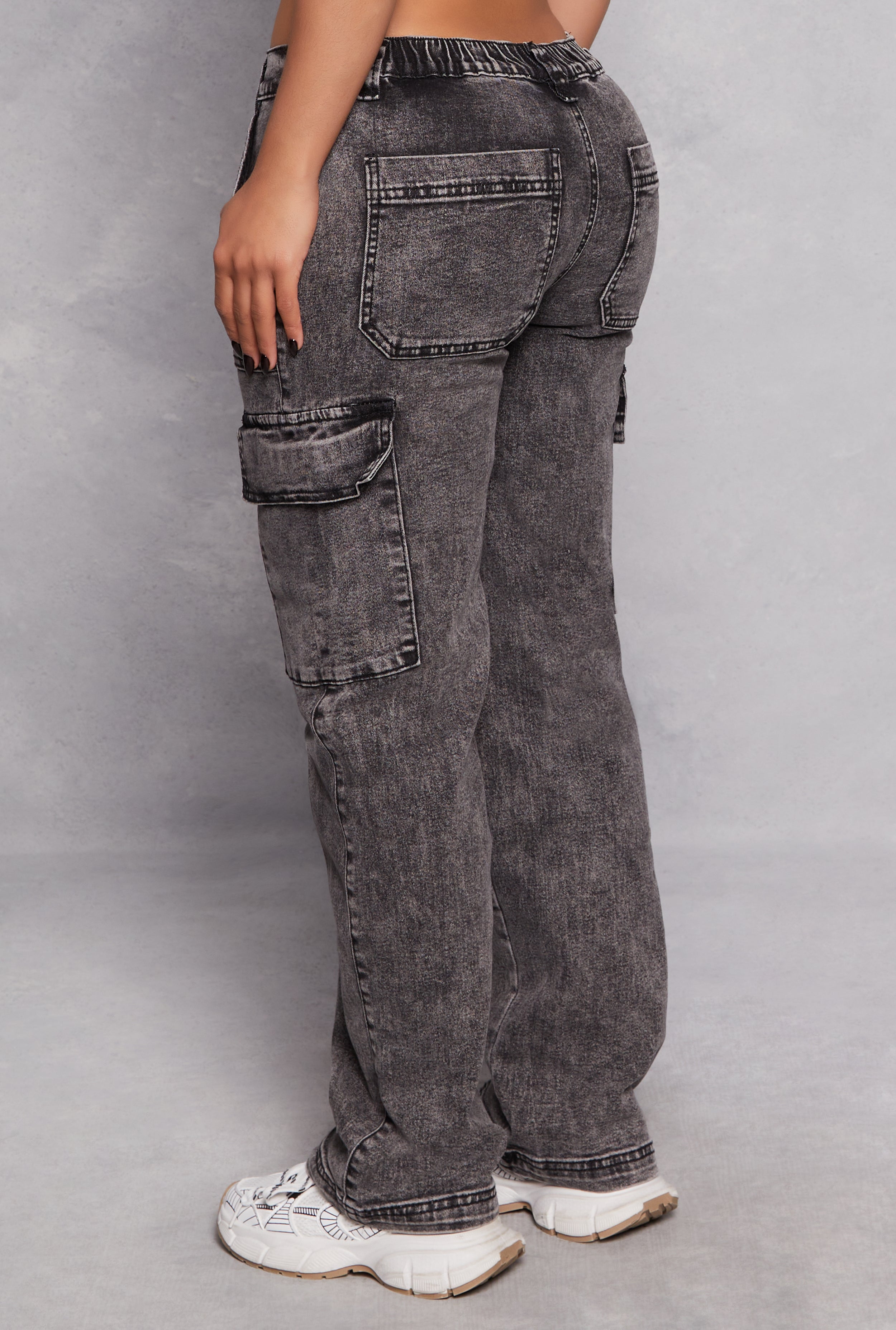 Madden Girl Acid Wash Cargo Jeans、mySite、camillekostekn