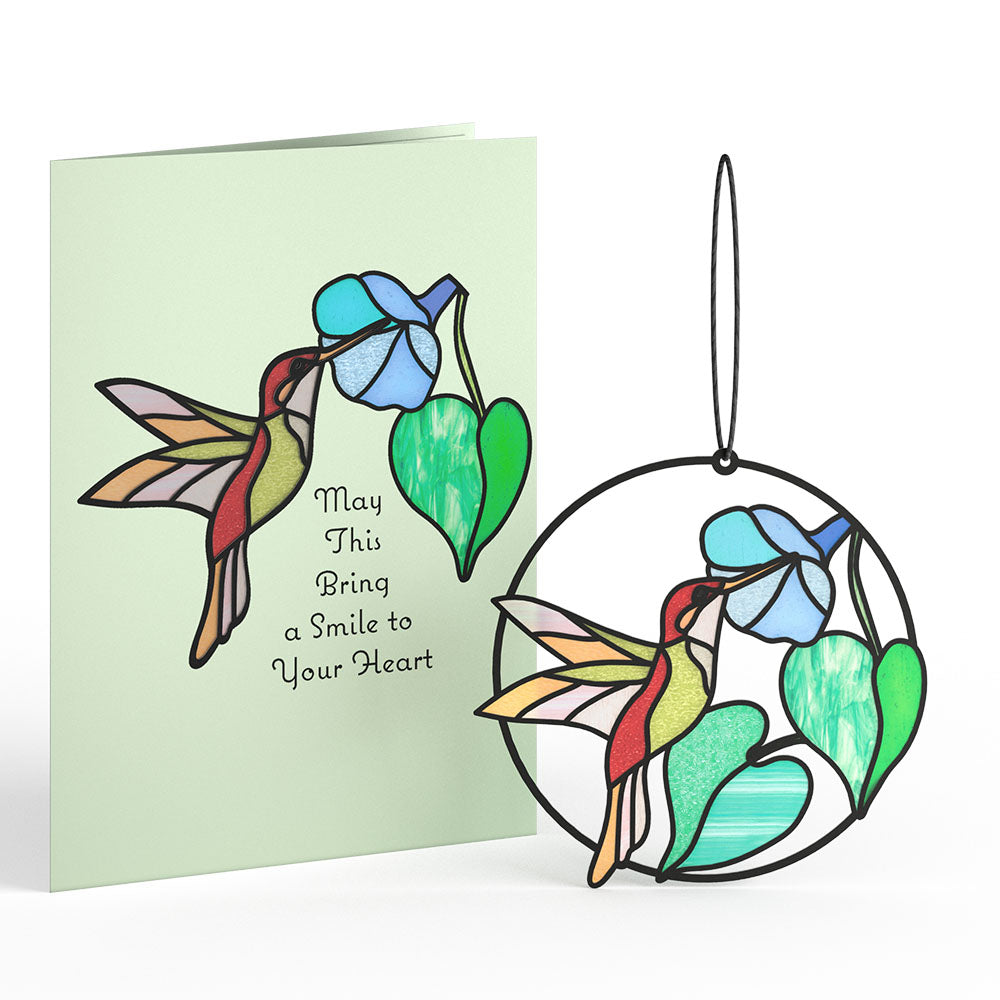 Smile to Your Heart Hummingbird Suncatcher Card、mySite、solidvoid