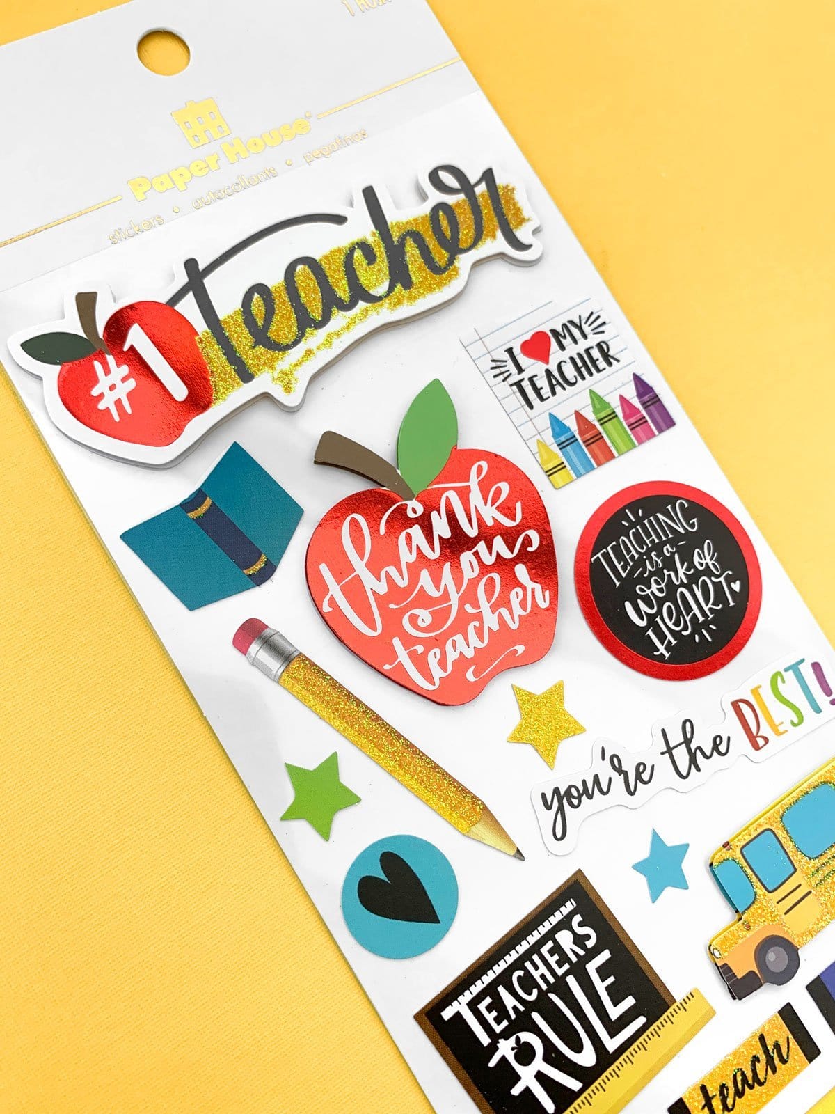  Scrapbook Stickers - 3D Number 1 Teacher、mySite、ghnorth