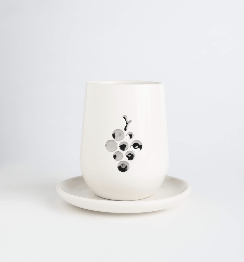 Fruit of the Vine Kiddush Cup by Yahalomis - Silver、mySite、topwebapps