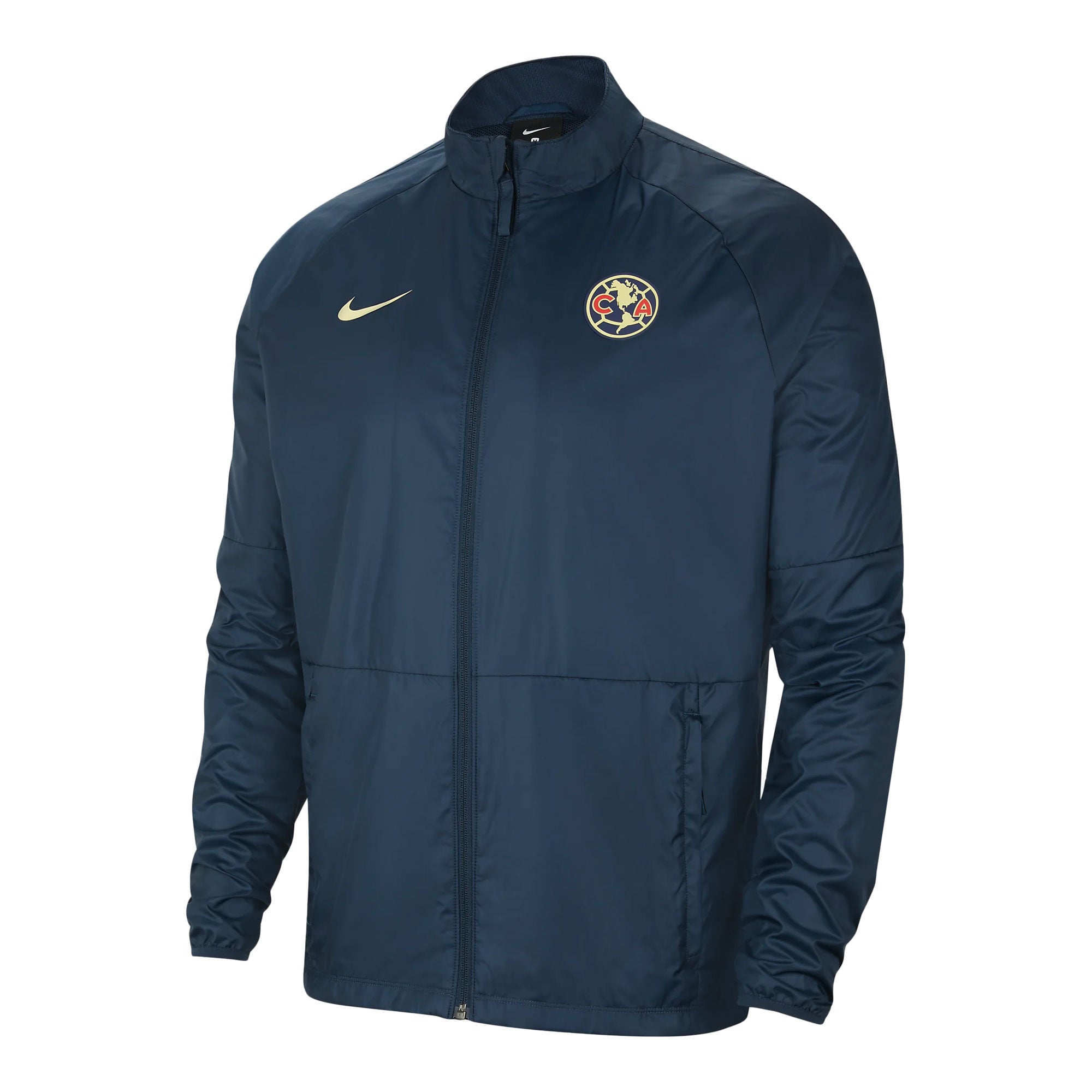 Nike Men's Club America Repel Academy AWF Jacket Armory Navy/Lemon Chiffon、mySite、noshort