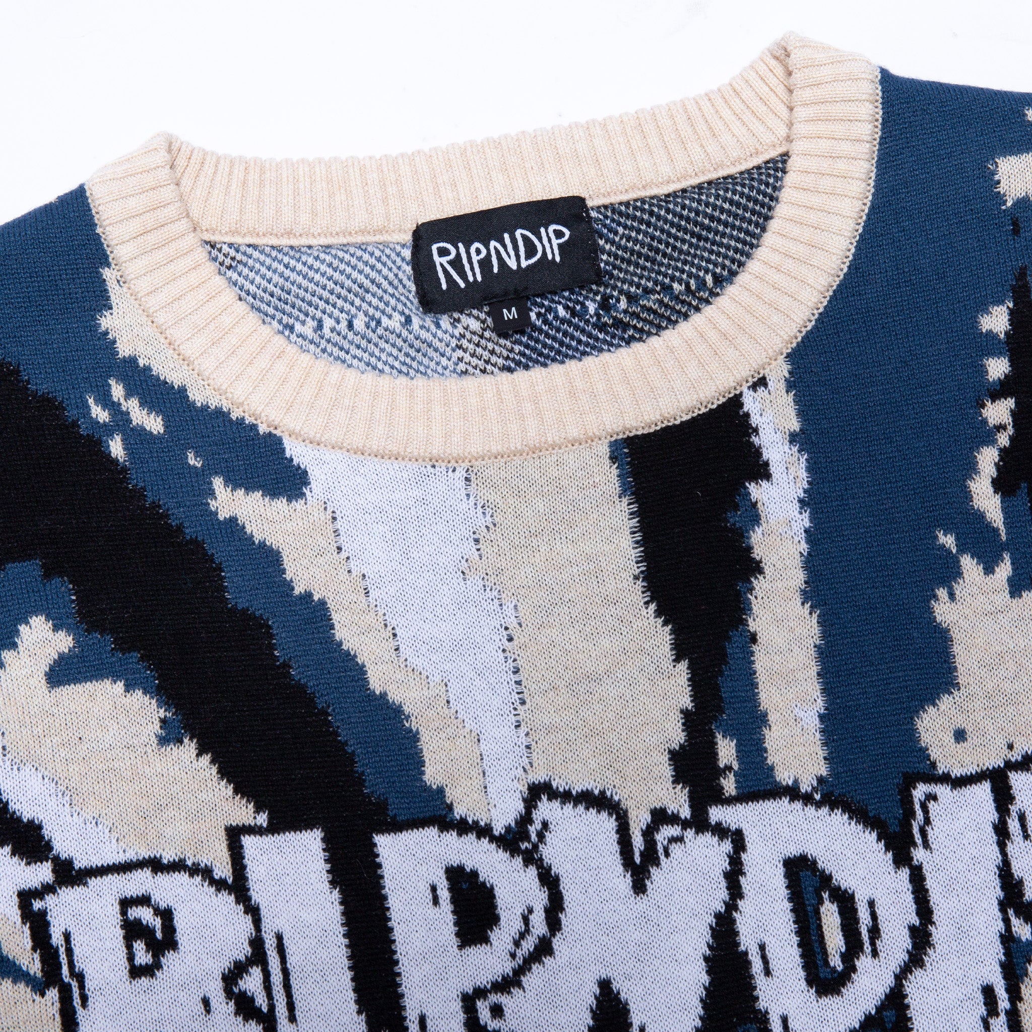  Big Smile Knit Sweater (Cream/Navy)、mySite、merchandisen