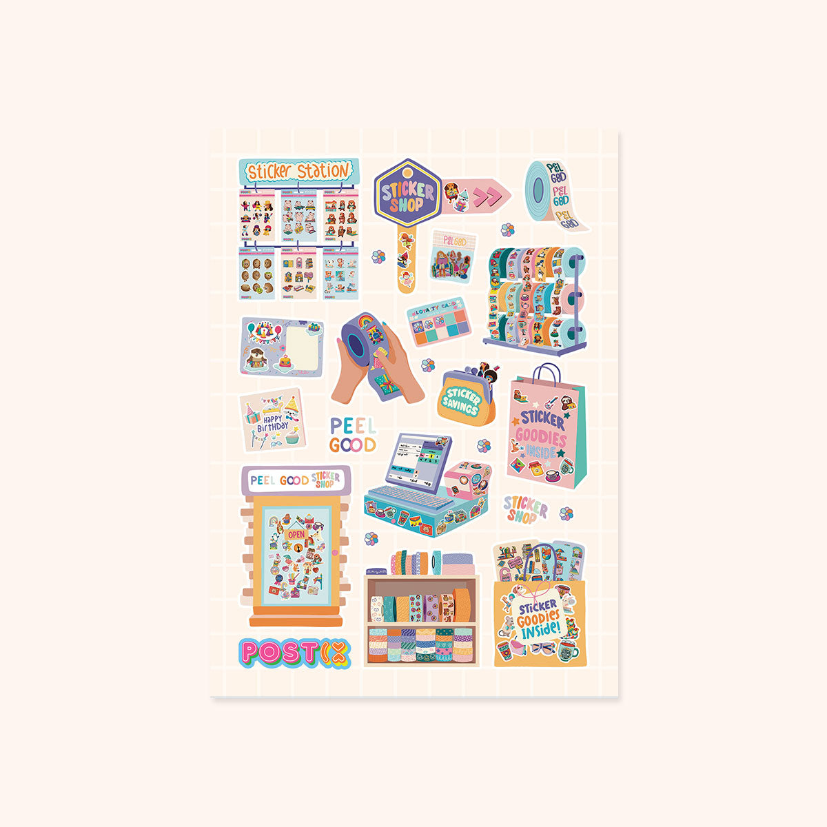  Peel Good Sticker Shop A6 Sticker Sheet、mySite、ghnorth