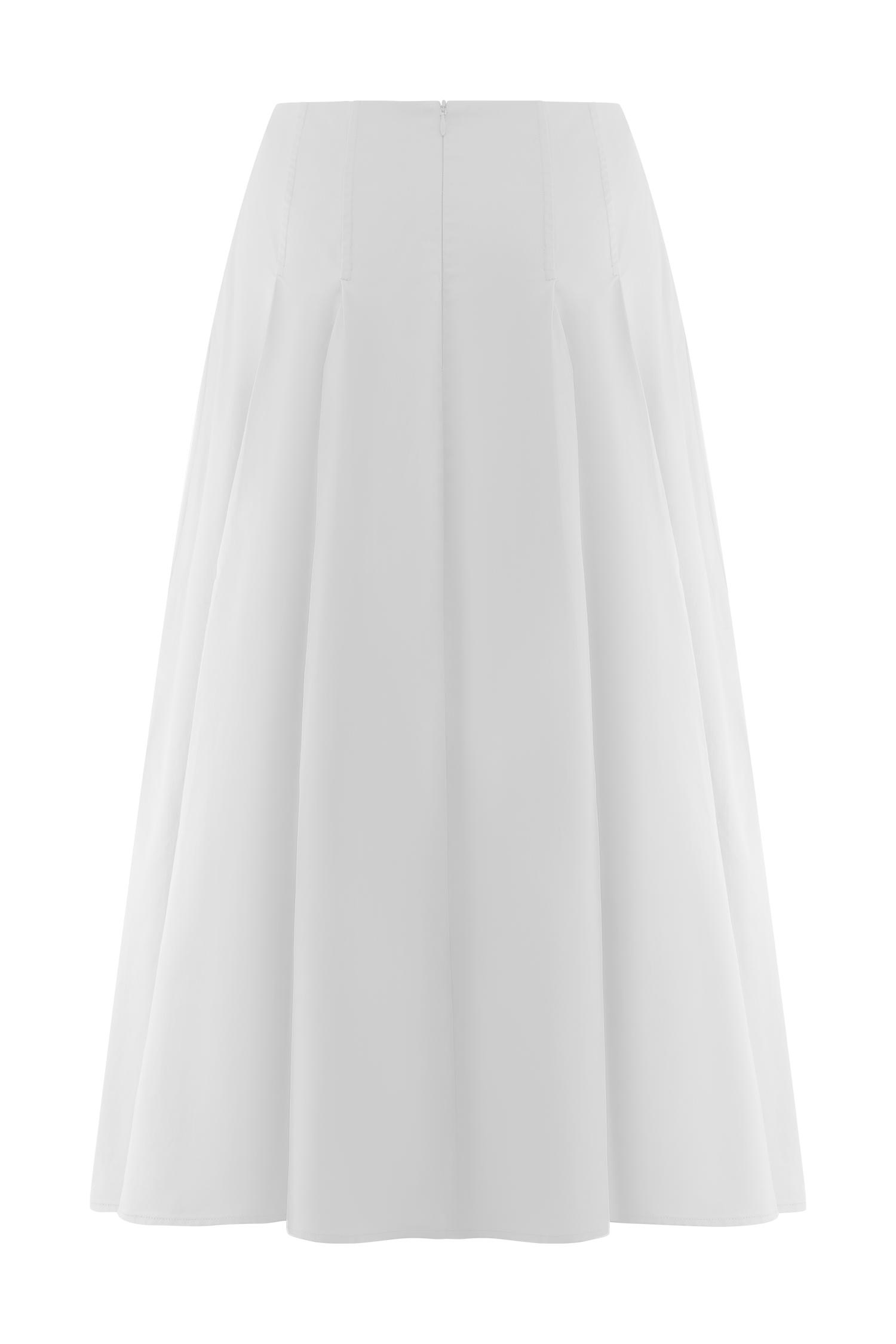 Mae A-Line Midi Skirt - White、mySite、solidvoid