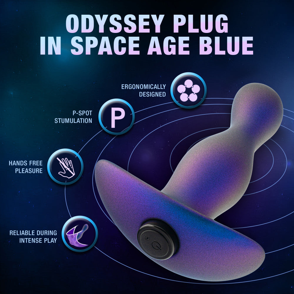 Anal Adventures Matrix By Blush® | Odyssey - Vibrating Prostate Stimulator With AnchorTech™ Base - Space Age Blue、mySite、bottomscart