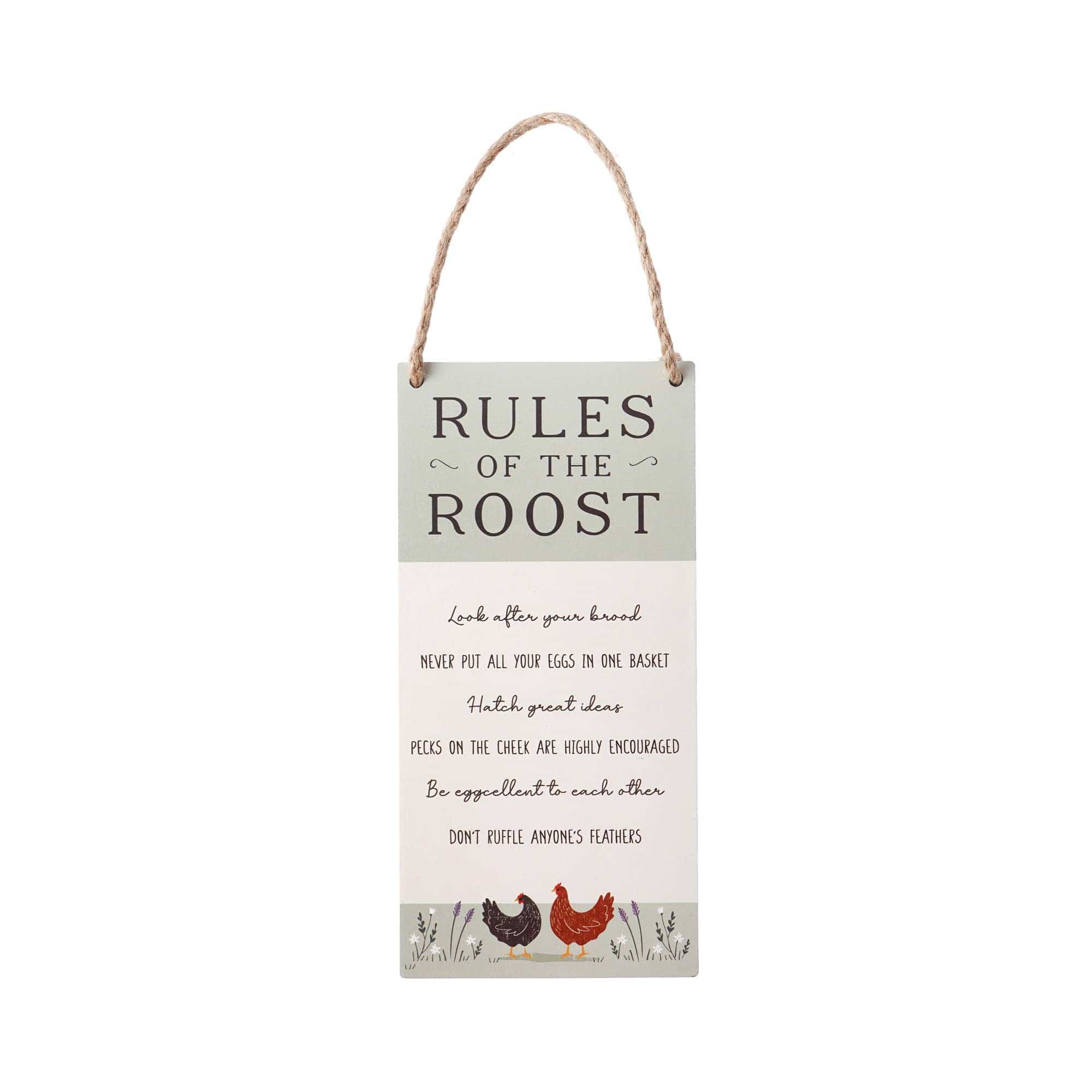 Bramble Farm 'Rules Of The Roost' Kitchen Sign、mySite、g9winljtr