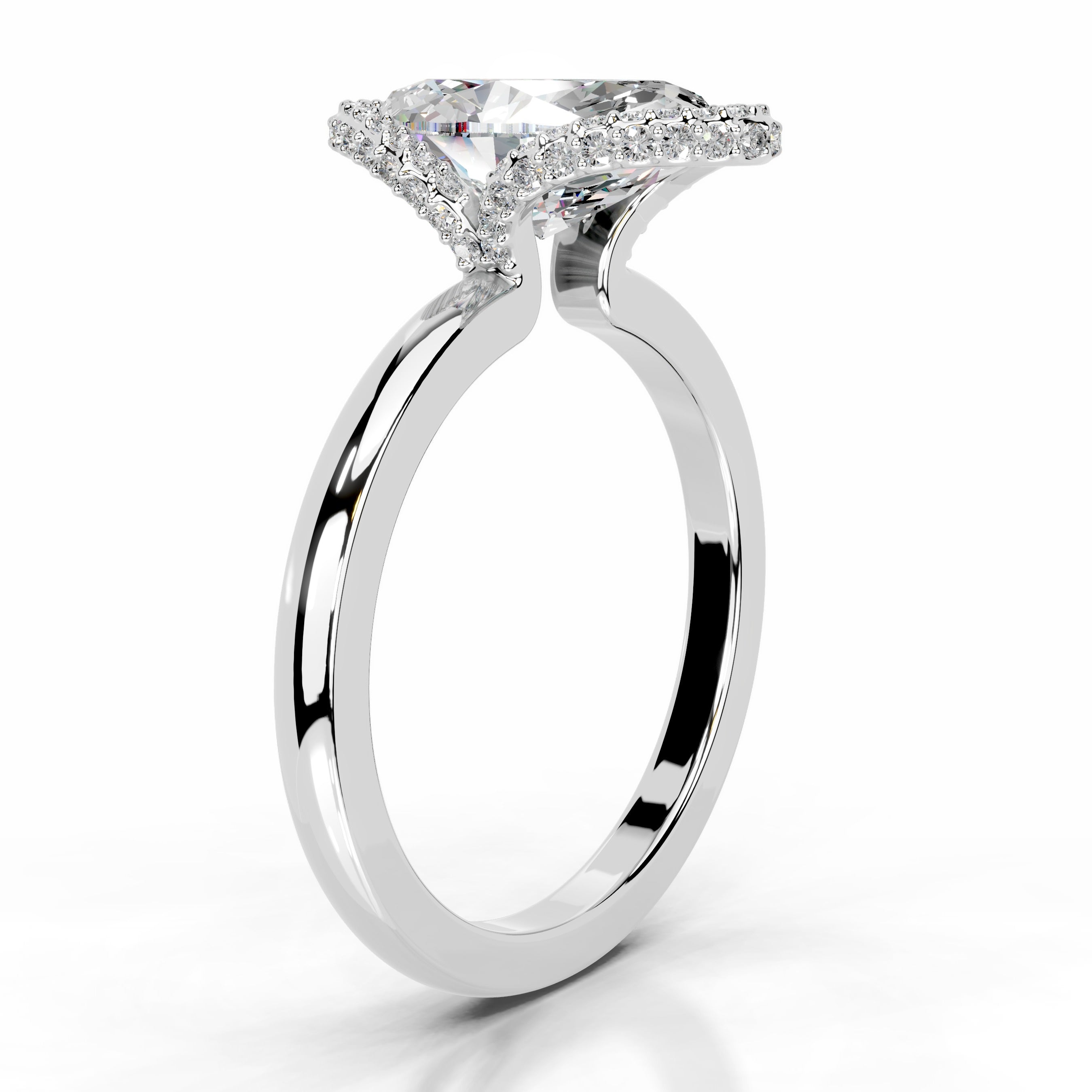 Bowie Moissanite & Diamond Ring - 18K White Gold、mySite、hinf8tx79