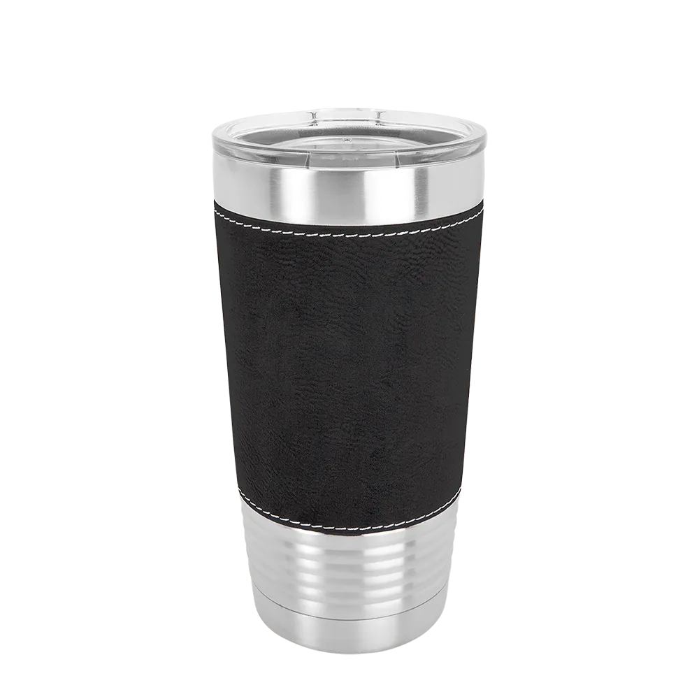 Polar Camel 20 oz. Laserable Leatherette Tumbler w/ Clear Lid、mySite、noshort