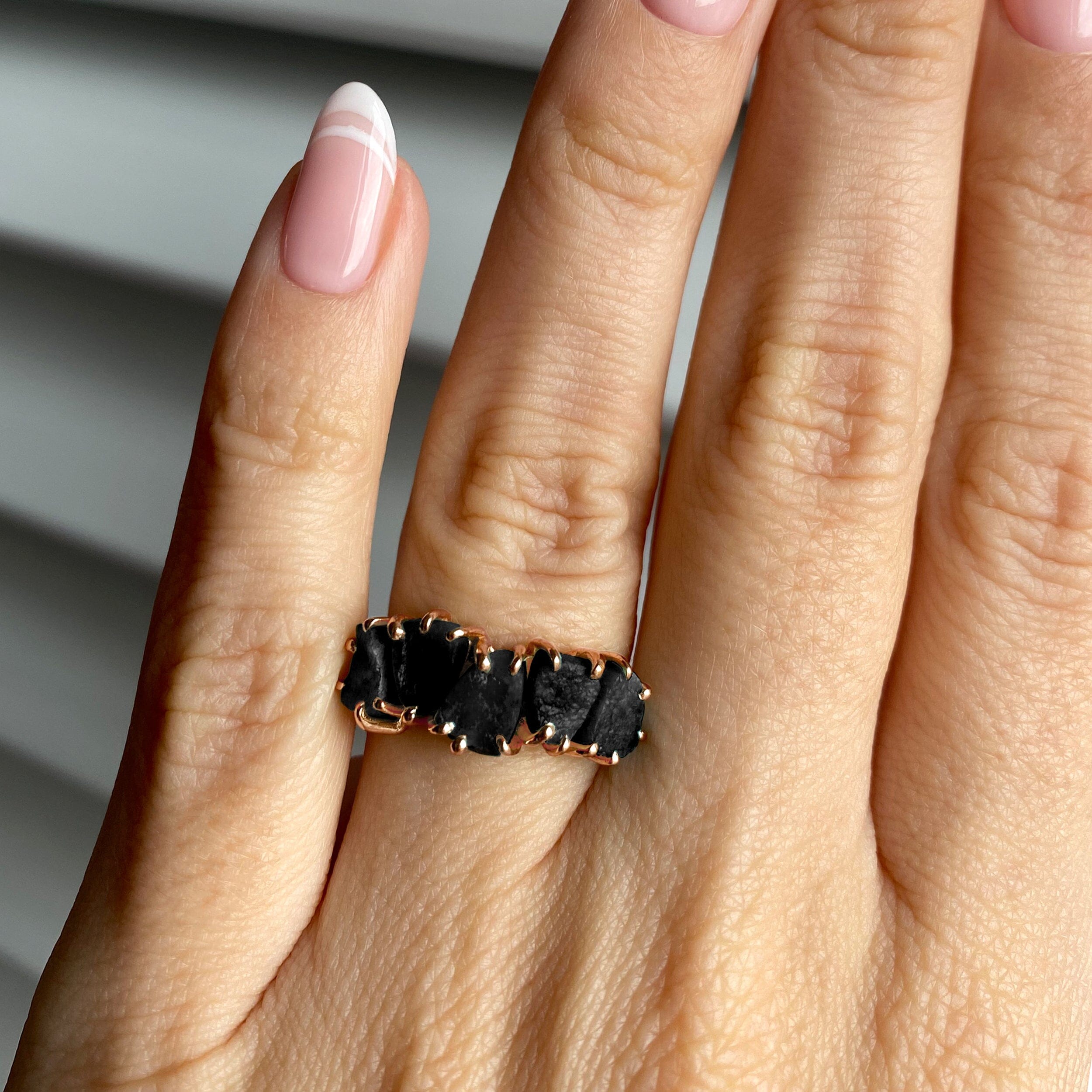 Raw Crystal Ring - Luminous Black Obsidian、mySite、hinf8tx79