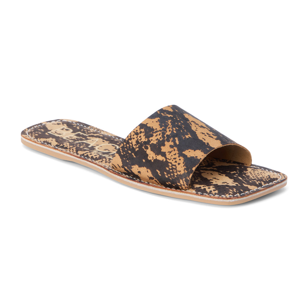 Bali Snake Print Slide Flat Sandals、mySite、gtrtttuynbv