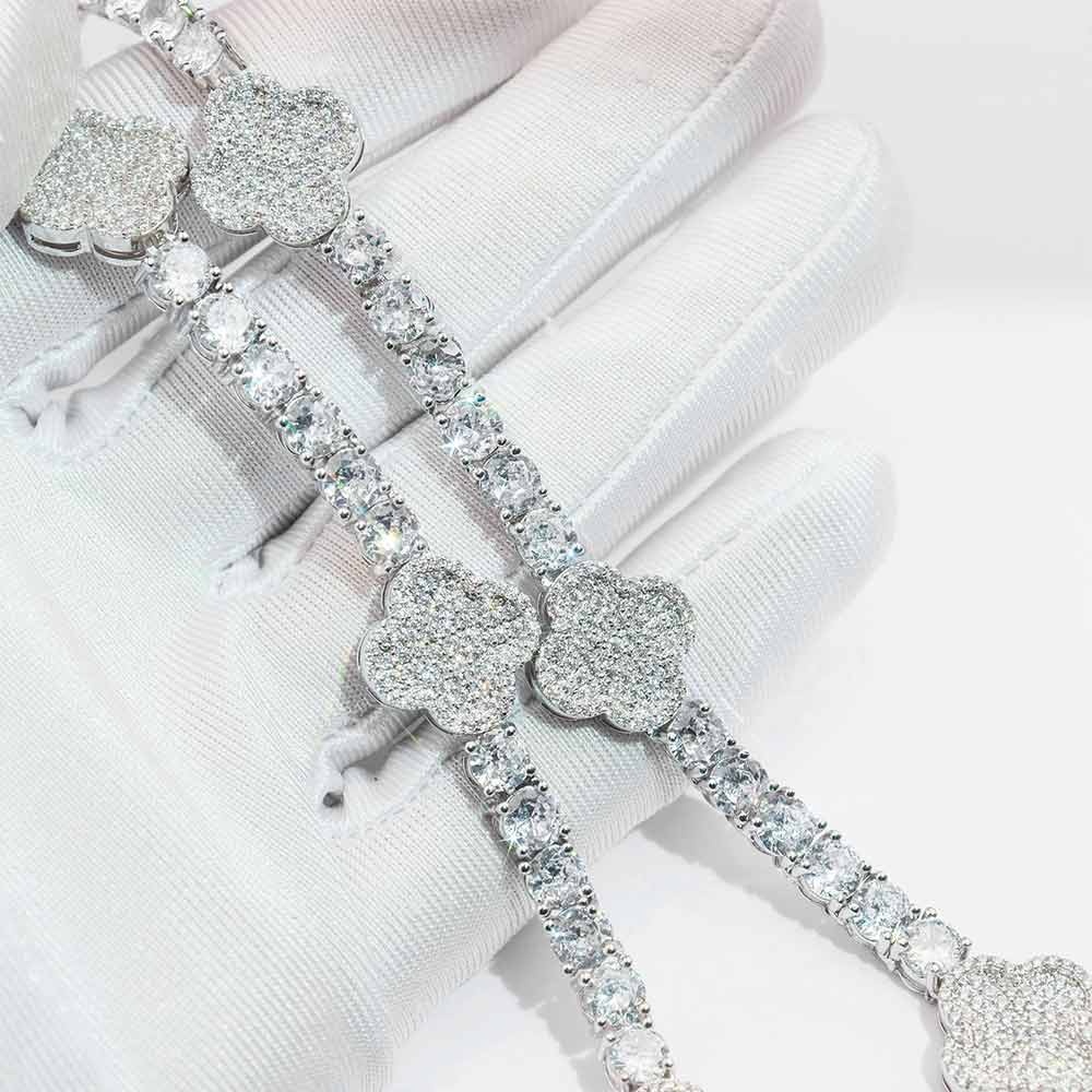 5MM Four Leaf Moissanite Tennis Chain 14K Gold、mySite、hinf8tx79