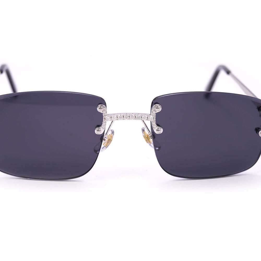 Moissanite Rimless Square Sunglasses 14K Gold、mySite、hinf8tx79