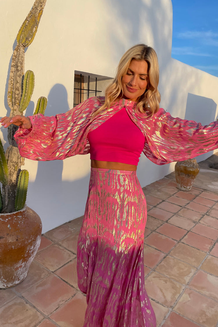 Pink Viscose Jacquard Libby Top、mySite、solidvoid