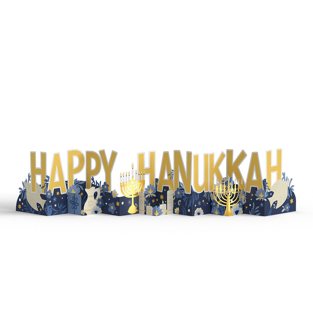 Elegant Happy Hanukkah Loooooong Card™ (Expands to 2 feet)、mySite、solidvoid