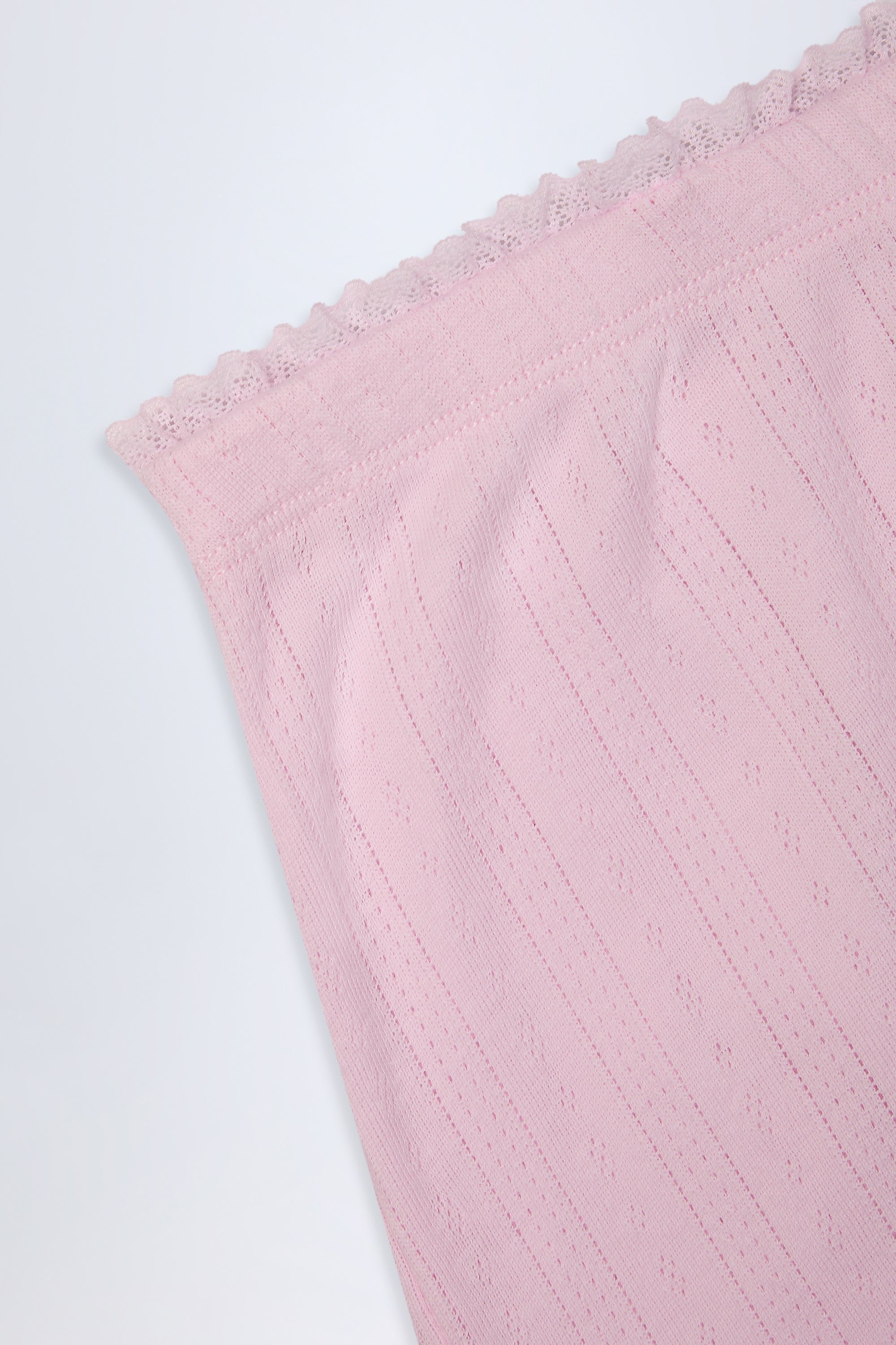  Pointelle Mid-Rise Straight-Leg Trousers in Baby Pink、mySite、sugarbowlscore