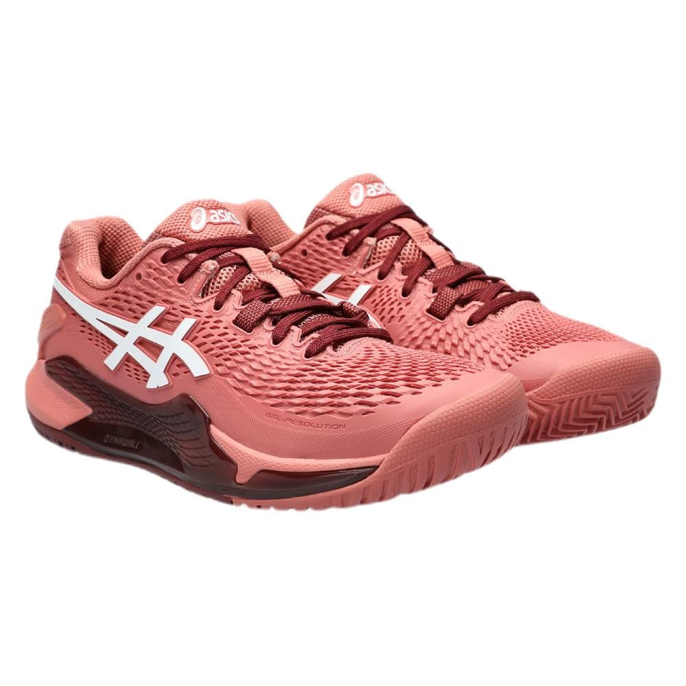 Asics Gel Resolution 9 Women's Tennis Shoe (Light Garnet/White)