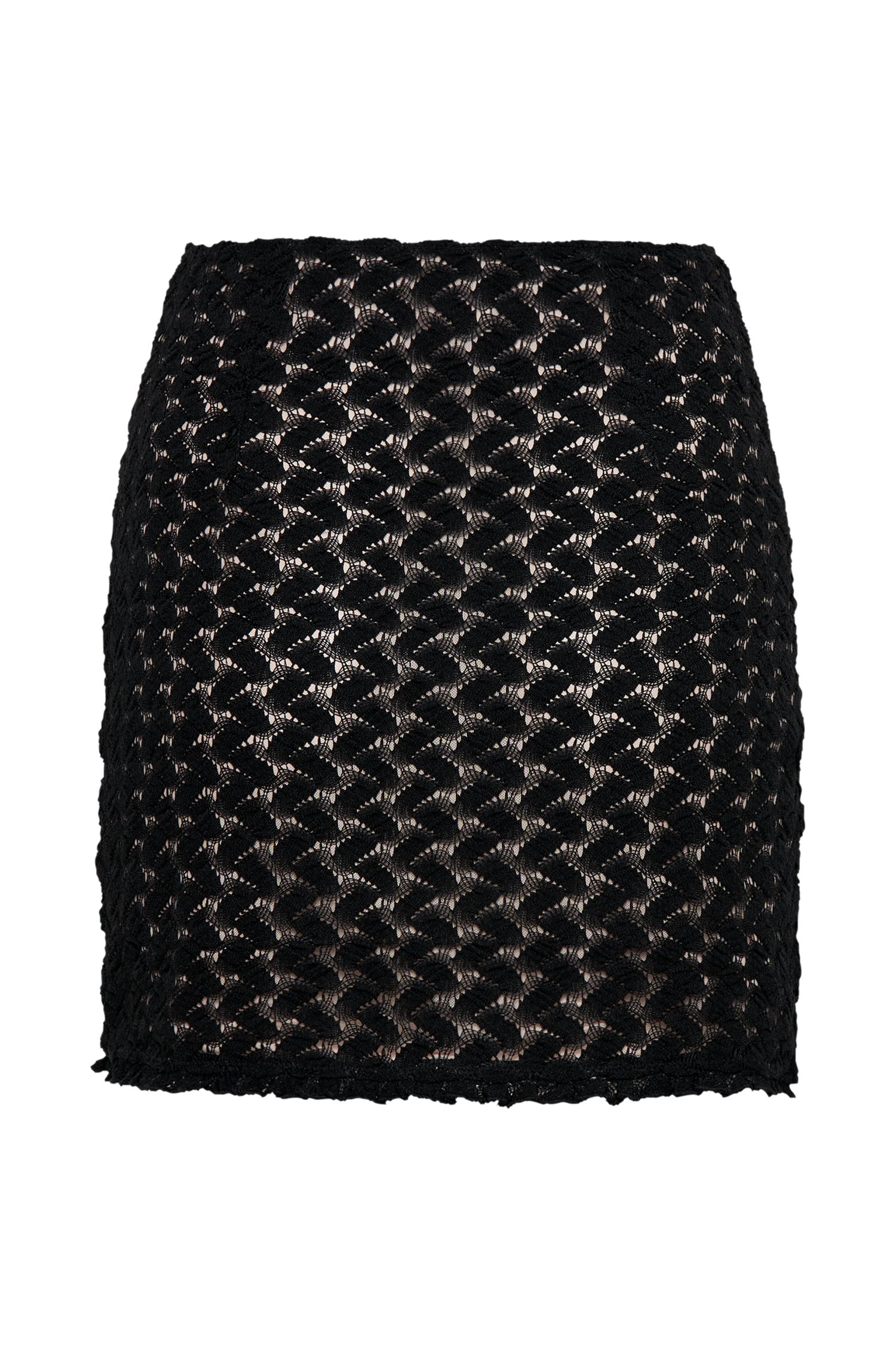 Morgan Mesh And Lace Mini Skirt - Black、mySite、solidvoid