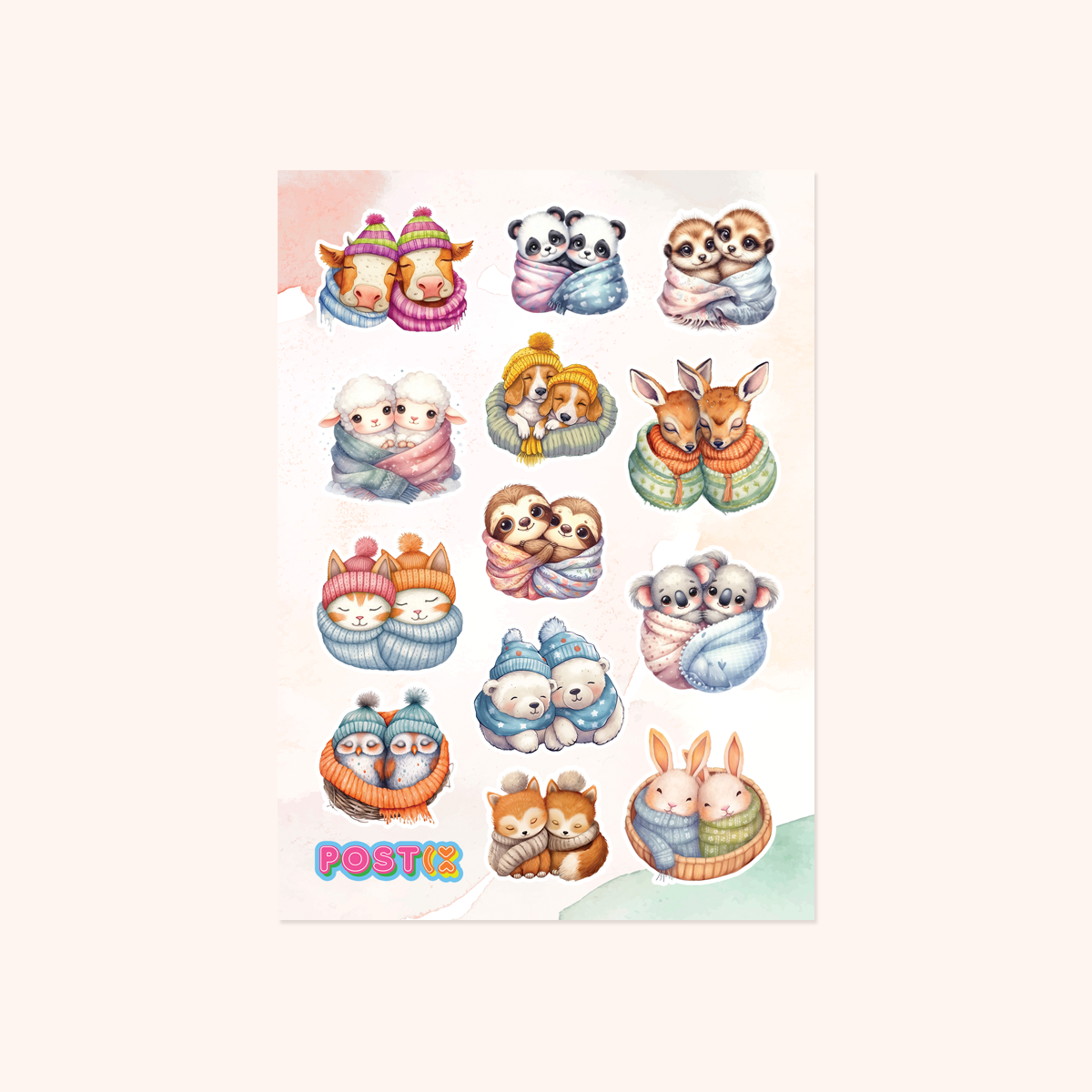  Animal Cuddles Washi Sticker Sheet、mySite、ghnorth