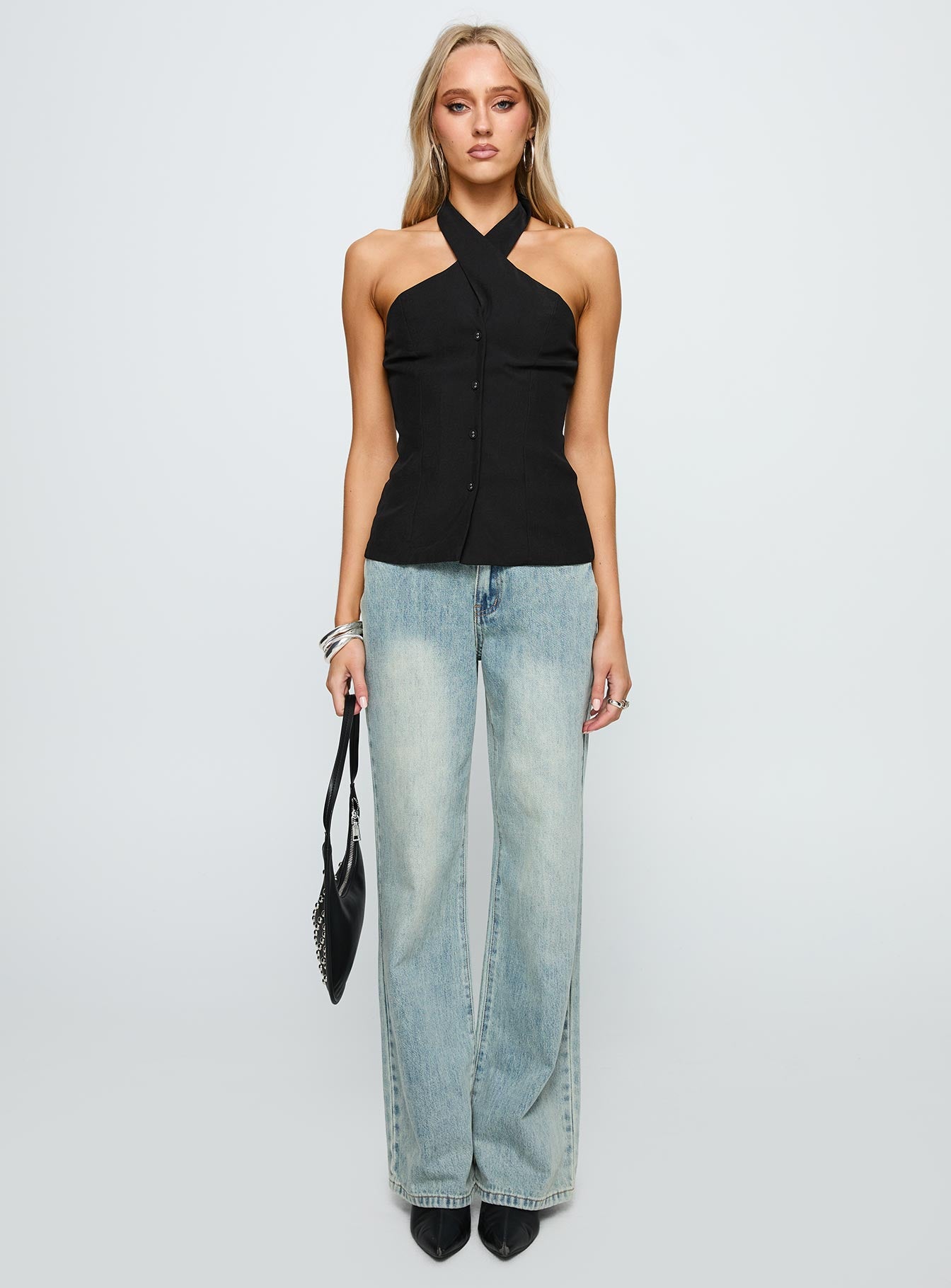 Light Is Coming Cross Detail Top Black、mySite、solidvoid