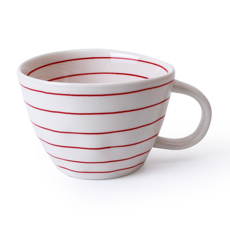 Ceramic Mug | Red & White | 340 ml、mySite、camillekostekn