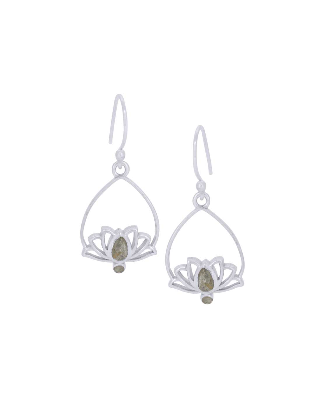 Sterling Silver Lotus Drop Earrings with Labradorite – Handcrafted Gemstone Jewelry from India、mySite、topwebapps