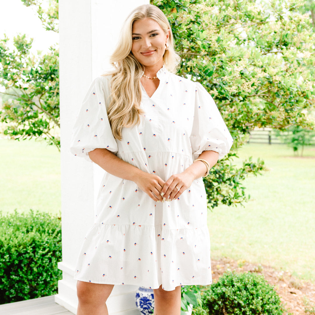  Stars And Stripes Dress, White、mySite、justintrudeaud