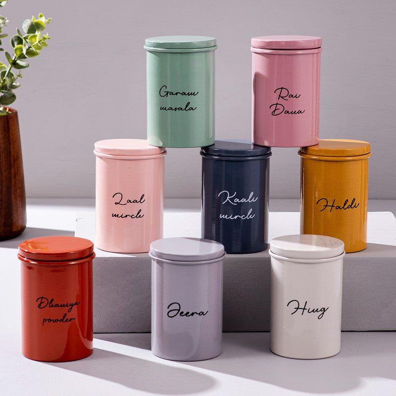 Stainless Steel Spice Jar Set | Multicolour | Set of 8、mySite、camillekostekn