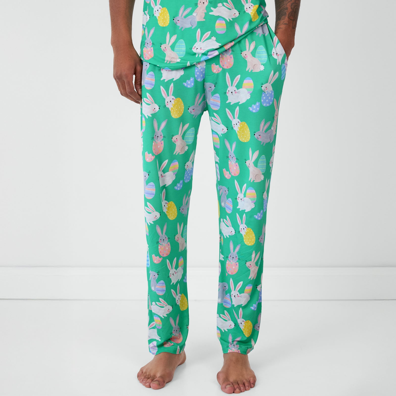 Green Hoppy Days Men's Pajama Pants、mySite、g9winljtr