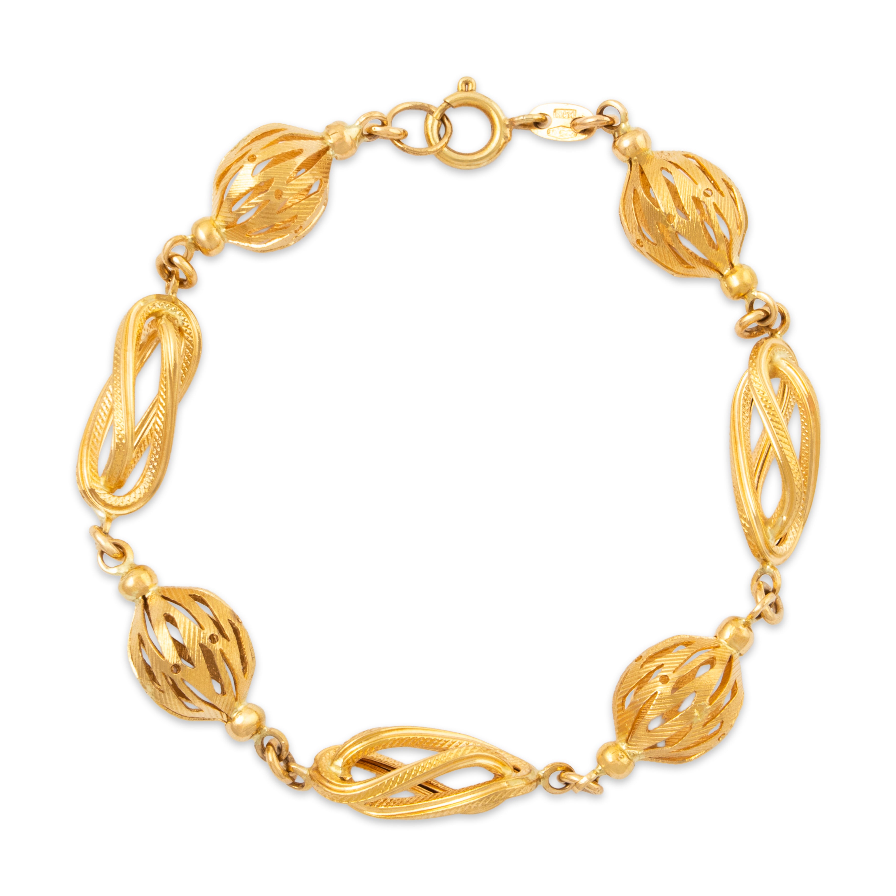 Vintage 18k Yellow Gold Wonderful Bauble Link Bracelet 7.25、mySite、hinf8tx79