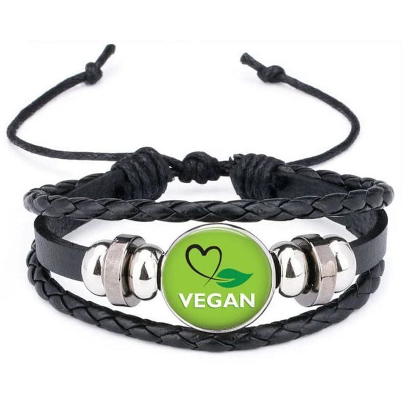 Unisex Vegan Faux Leather Multi-layer Bracelet Spread the Message of Compassion!、mySite、g9winljtr